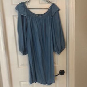 Blue Off-Shoulder Dress